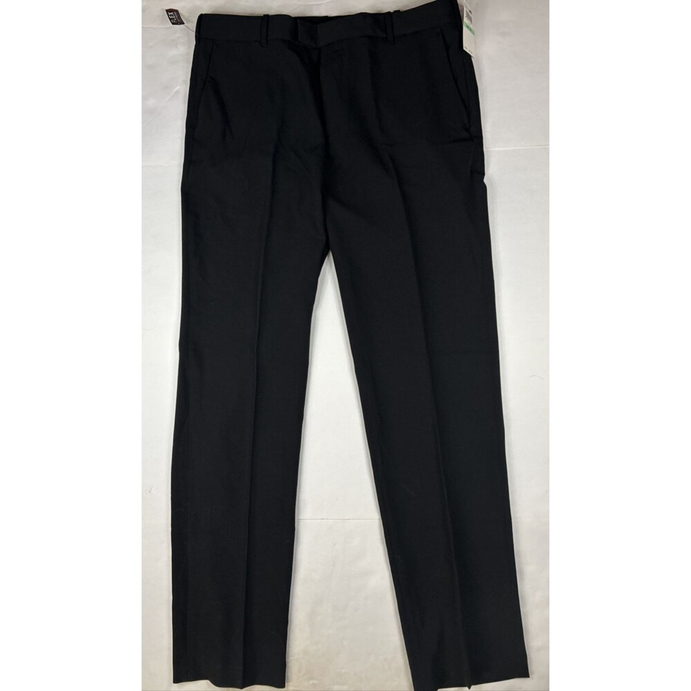 34x34 BLACK VAN HEUSEN FLEX NON IRON STRAIGHT FIT MEN'S DRESS PANT NWT